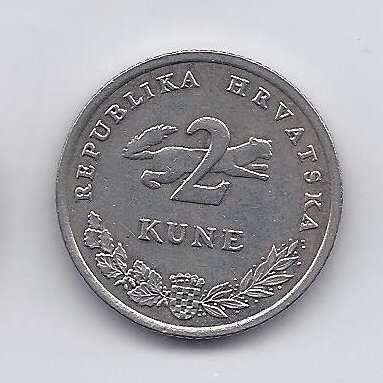 KROATIJA 2 KUNA 2005 KM # 10 XF