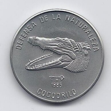 CUBA 1 PESO 1985 KM # 124 AU Crocodile