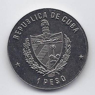 CUBA 1 PESO 1986 KM # 156 PROOF INTERNATIONAL YEAR OF PEACE 1