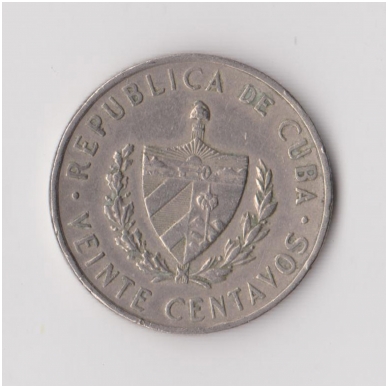 CUBA 20 CENTAVOS 1962 KM # 31 VF 1