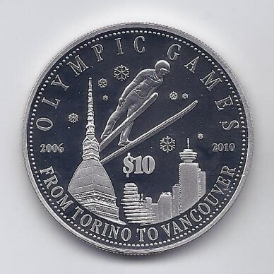 COOK ISLANDS 10 DOLLARS 2008 KM # new PROOF Vancouver Olympic Games