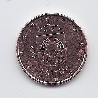 LATVIJA 5 EUROCENTS 2019 KM # 152 UNC