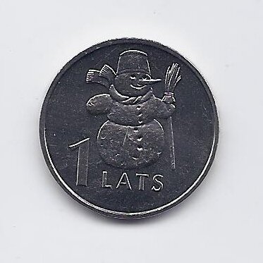 LATVIA 1 LATS 2007 KM # 85 UNC SNOWMAN