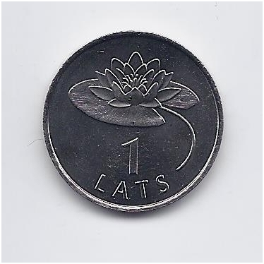 LATVIA 1 LATS 2008 KM # 92 UNC WATER LILY