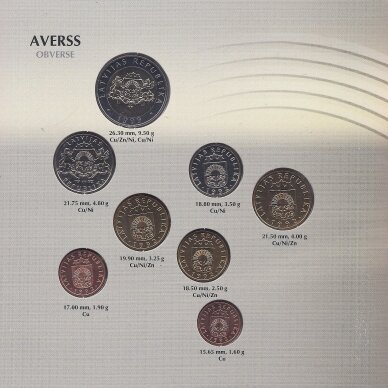 LATVIA 1992 - 1999 Official bank set 2