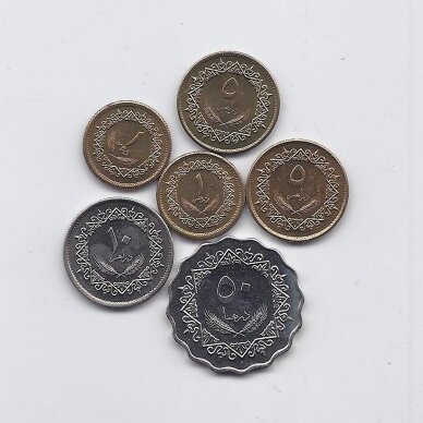 LIBYA 1975 -1979 6 coins set