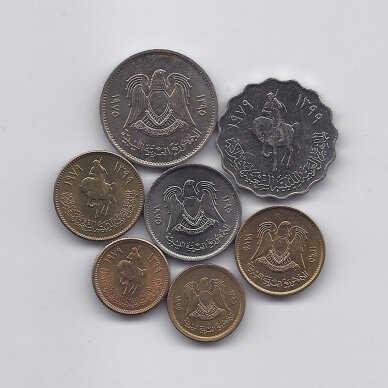 LIBYA 1975 - 1979 7 coins set 1