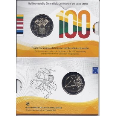 LITHUANIA 2 EURO 2018 COINCARD