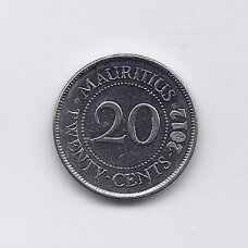 MAURICIJUS 20 CENTS 2012 KM # 53 XF