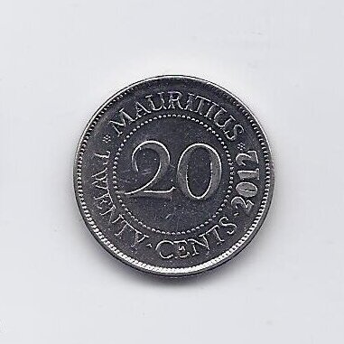 MAURICIJUS 20 CENTS 2012 KM # 53 XF