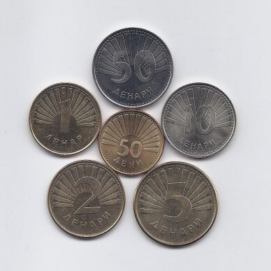 MACEDONIA 6 COINS FULL HIGH GRADE COINS SET: 50 DENI TO 50 DENARI