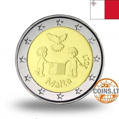 MALTA 2 EURO 2017 PEACE