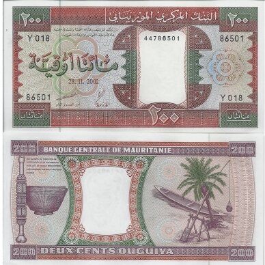 MAURITANIA 200 OUGUIYA 2002 P # 5 UNC