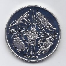 ISLE OF MAN 1 CROWN 2010 KM # 1412.1 PROOF Vancouver Olympic