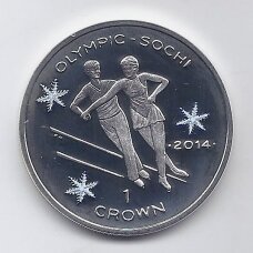 ISLE OF MAN 1 CROWN 2013 KM # 1547.1 PROOF Figure Skating