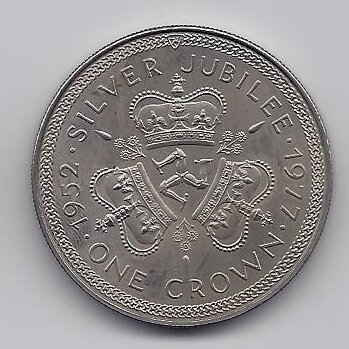 ISLE OF MAN 1 CROWN 1977 KM # 41 AU