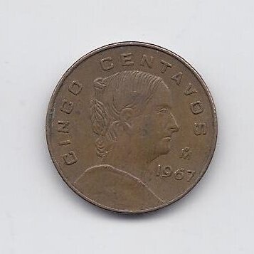 MEKSIKA 5 CENTAVOS 1967 KM # 426 VF