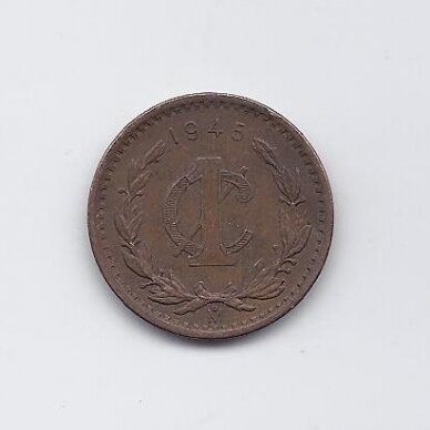 MEKSIKA 1 CENTAVO 1945 KM # 415 VF