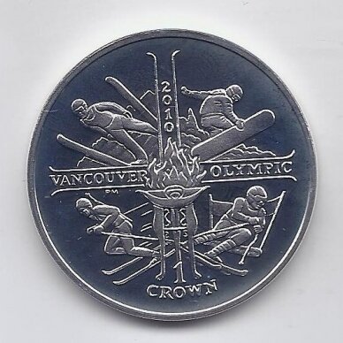 ISLE OF MAN 1 CROWN 2009 KM # new PROOF Vancouver Olympic