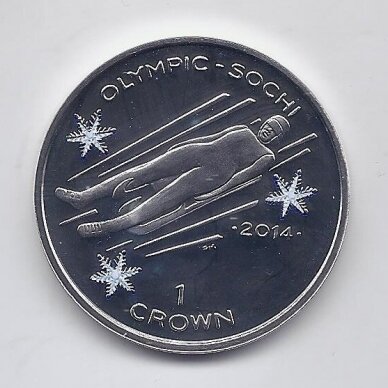 ISLE OF MAN 1 CROWN 2013 KM # 1546.1 PROOF The Luge