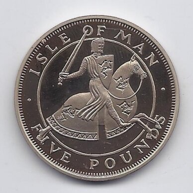 ISLE OF MAN 5 POUNDS 1984 BB KM # 134 PROOF