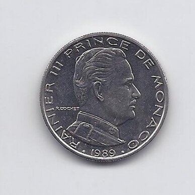 MONACO 1 FRANC 1989 KM # 140 AU 1