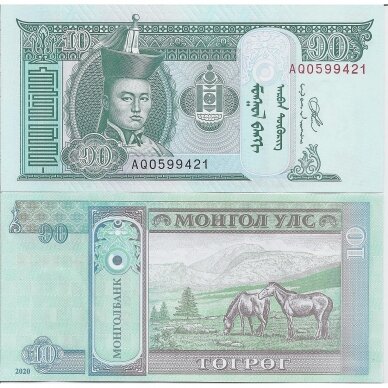 MONGOLIA 10 TUGRIK 2020 P # 62k UNC