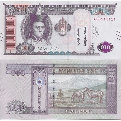 MONGOLIJA 100 TUGRIK 2020 P # 65 UNC