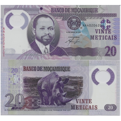 MOZAMBIKAS 20 METICAIS 2011 P # 149 UNC