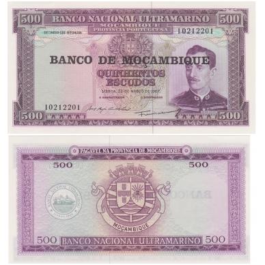 MOZAMBIKAS 500 ESCUDOS 1976 P # 118 UNC