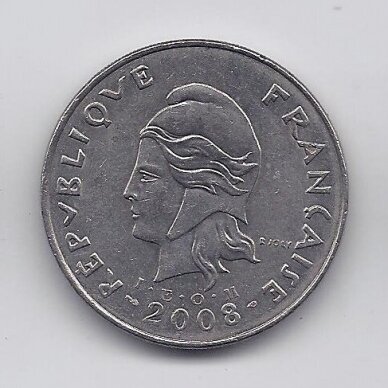 NAUJOJI KALEDONIJA 50 FRANCS 2008 KM # 13a VF 1