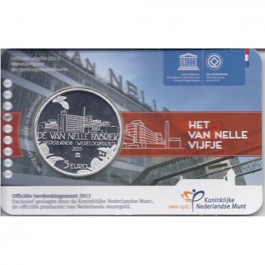 NYDERLANDAI 5 EURO 2015 KM # 362 UNC Tabako fabrikas Van Nelle