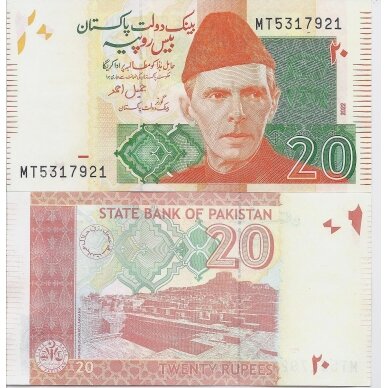 PAKISTANAS 20 RUPEES 2022 P # 55 UNC