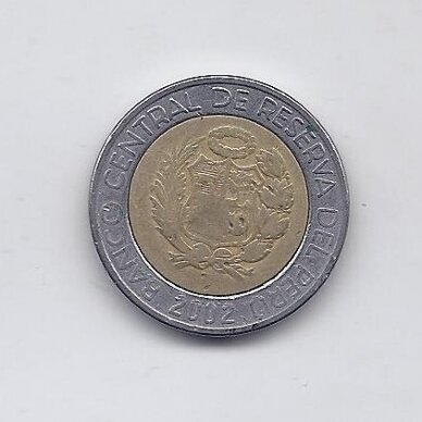 PERU 2 NUEVOS SOLES 2002 KM # 313 VF 1