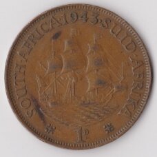 SOUTH AFRICA 1 PENNY 1943 KM # 25 VF