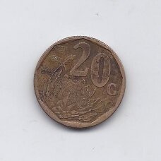 PIETŲ AFRIKA 20 CENTS 2000 KM # 162 F/VF