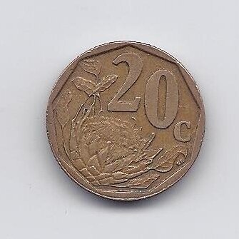 SOUTH AFRICA 20 CENTS 2008 KM # 442 VF