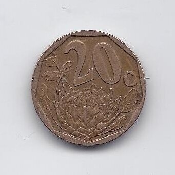 SOUTH AFRICA 20 CENTS 2005 KM # 293 VF