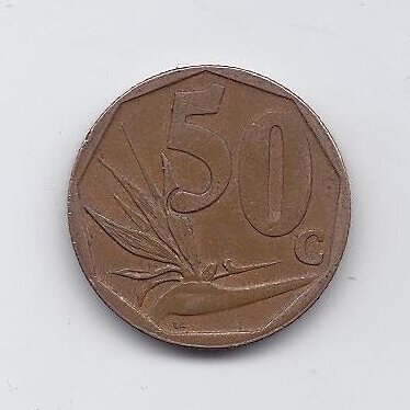 PIETŲ AFRIKA 50 CENTS 2007 KM # 343 VF