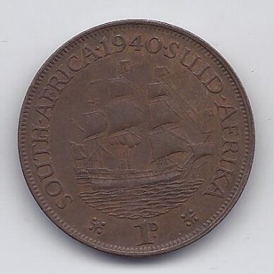 SOUTH AFRICA 1 PENNY 1940 KM # 25 VF