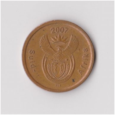 SOUTH AFRICA 5 CENTS 2007 KM # 340 VF/XF 1