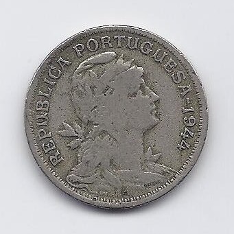 PORTUGALIJA 50 CENTAVOS 1944 KM # 577 VF 1