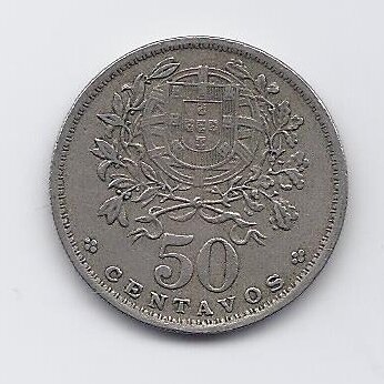 PORTUGALIJA 50 CENTAVOS 1953 KM # 577 VF