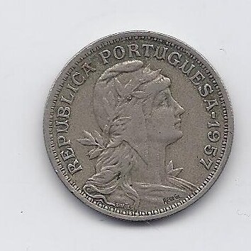 PORTUGALIJA 50 CENTAVOS 1957 KM # 577 VF 1