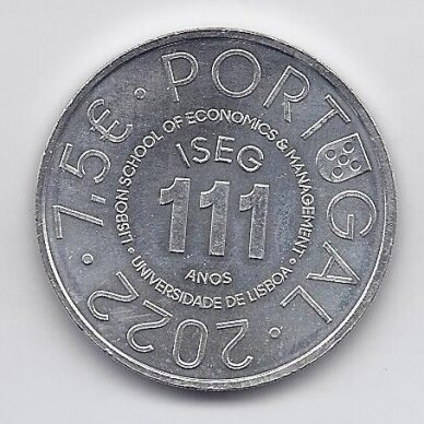 PORTUGALIJA 7.50 EURO 2022 KM # 935 UNC ISEG - Ekonomikos ir vadybos institutas 1