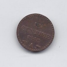 PRANCŪZIJA 1 CENTIME 1848 KM # 754 VF