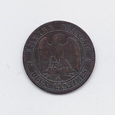 PRANCŪZIJA 2 CENTIMES 1862 K KM # 796.6 VF