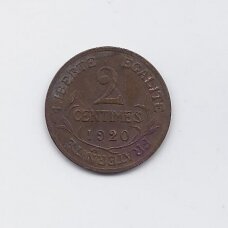 PRANCŪZIJA 2 CENTIMES 1920 KM # 841 VF