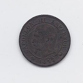 FRANCE 1 CENTIME 1857 W KM # 775.7 F 1