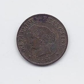 PRANCŪZIJA 1 CENTIME 1878 A KM # 826.1 VF 1